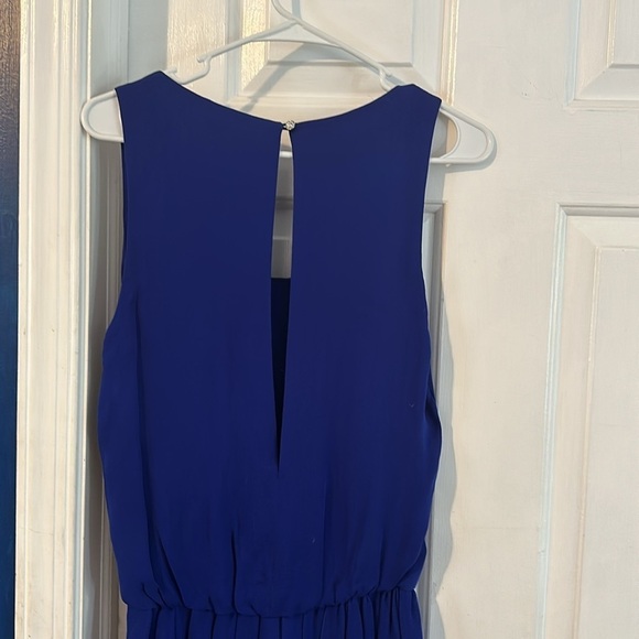 Women’s ALICE + OLIVIA Cobalt Blue SILK Sleeveless Blouson Mini Dress Size S - Picture 9 of 12
